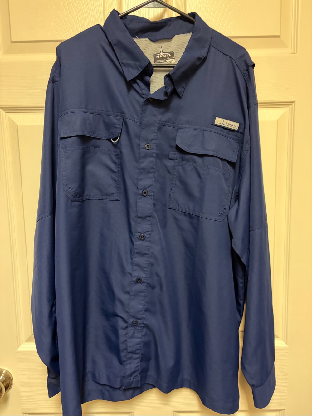 Habitat Men's Long Sleeve Navy Button-Down Shirt